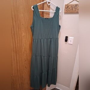 Elegant Teal Sleeveless Maxi Dress